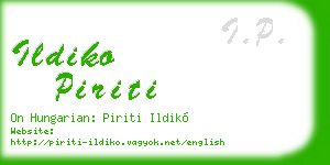 ildiko piriti business card